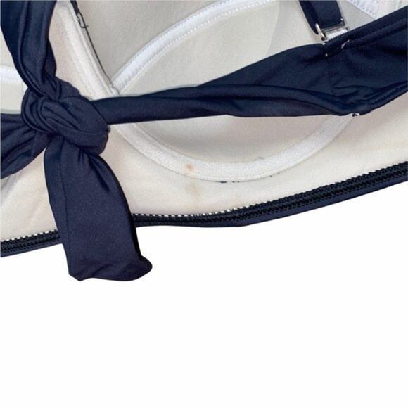 Echo Solid Black Tie Back Bikini Swim Top Women's Size Large - Picture 8 of 11